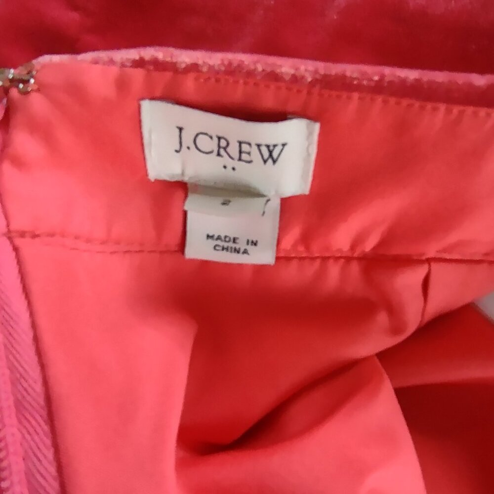 J Crew Pink Velvet Mini Pencil Skirt